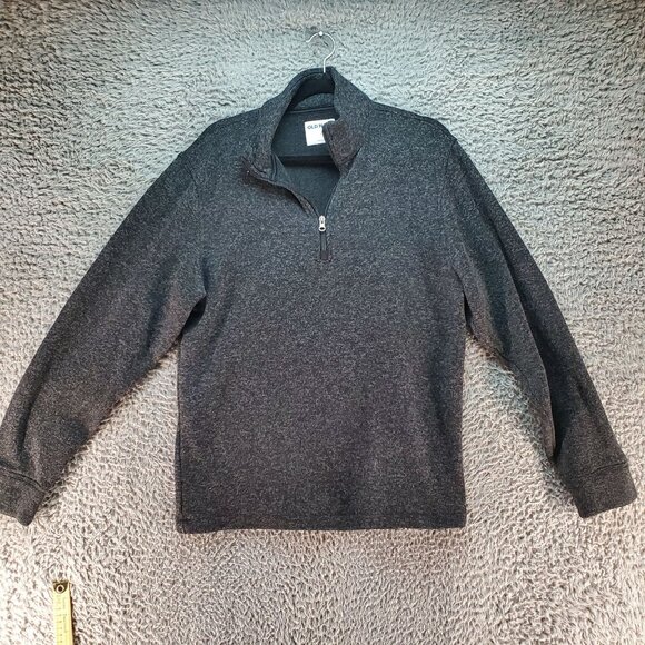 Old Navy Sweater Mens Large Gray Quarter-Zip Pullover 100% Polyester - Picture 1 of 9